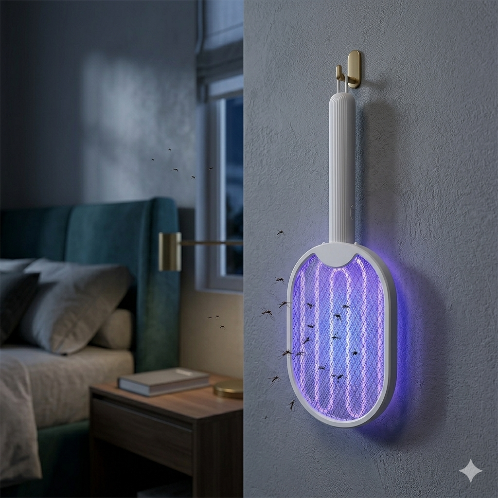 Foldable USB Rechargeable Electric Mosquito Killer Racket