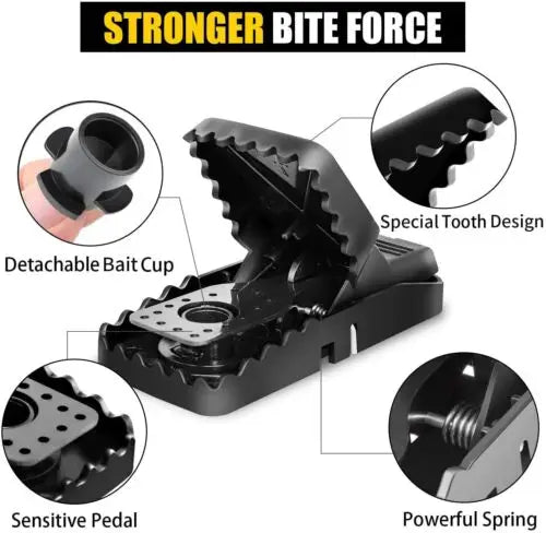 Hard Plastic Mouse Trap - Tomcat Style Snap Traps - For Home and Outdoors